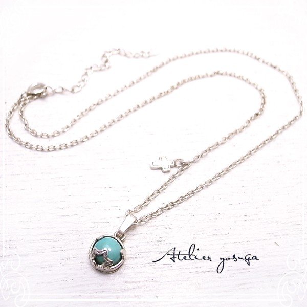 ターコイズ プチネックレス 星に祈る /Atelier yosuga [ アトリエ ヨスガ ]/ アクセサリー/作家/ハンドメイド SV925