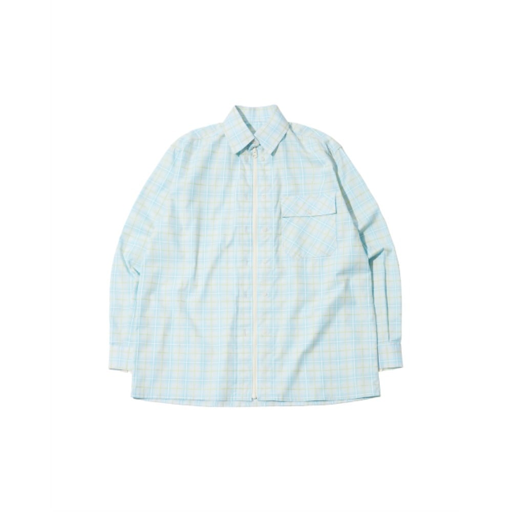 THE MUSEUM VISITOR ZIPUP CHECK SHIRT SKY BLUE 15641 13,983円