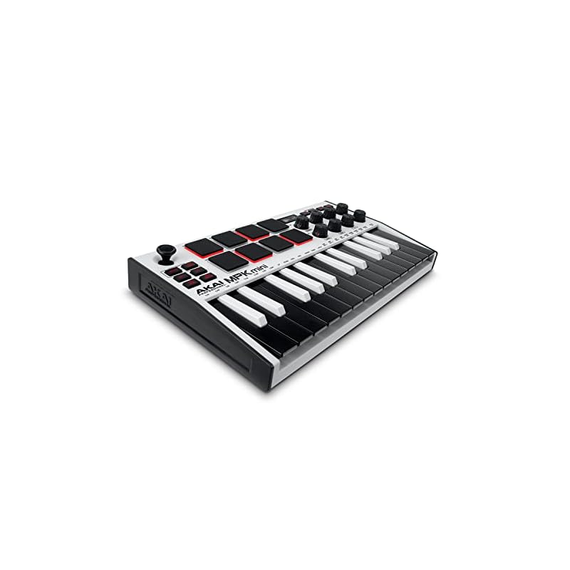 【3日以内発送】Akai Pro MIDIキーボード 25鍵USB ベロシティ対応8パッド音楽制作ソフト MPK mini mk3 白