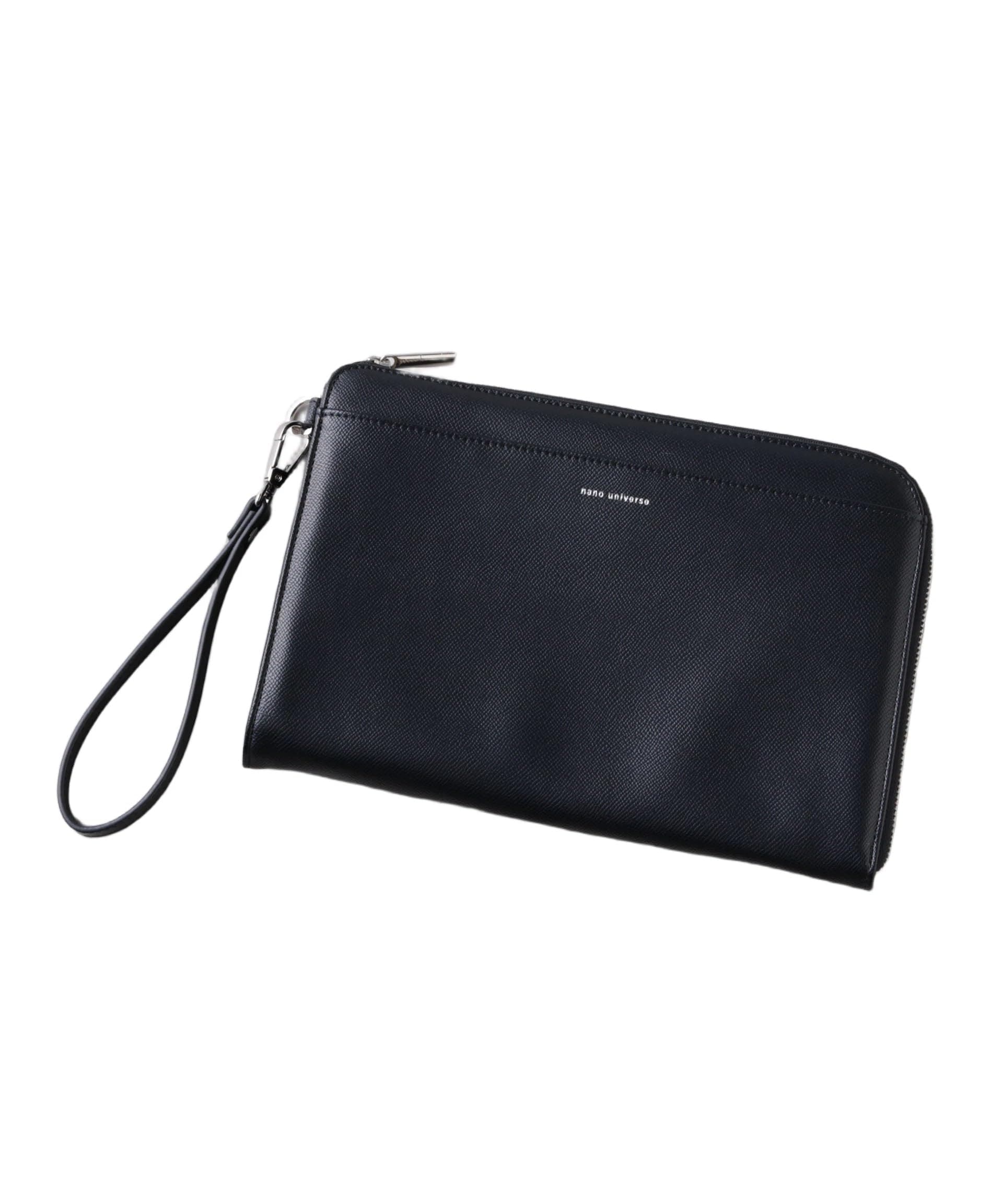 [ナノ・ユニバース] フェイクレザー クラッチバッグ メンズ F 010 ブラック 668-4232206