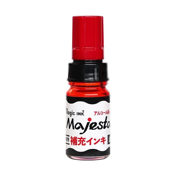 (まとめ) 寺西化学 マジックインキ マジェスター・抗菌マジェスター用補充インキ 10ml 赤 MHJA-10ML-T2 1本 (×50セット)