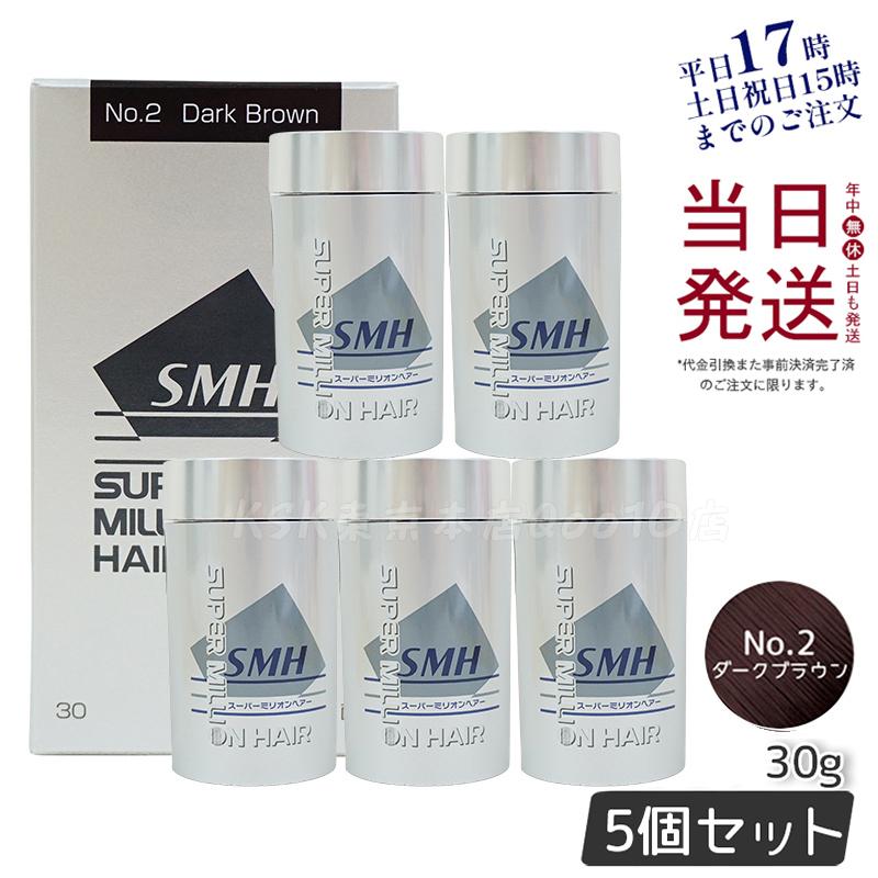 【5個セット】　ルアン スーパーミリオンヘアー 30g No.2 ダークブラウン 髪 頭 薄毛隠し 薄毛 分け目 つむじ ボリューム ふりかけ 14,761円