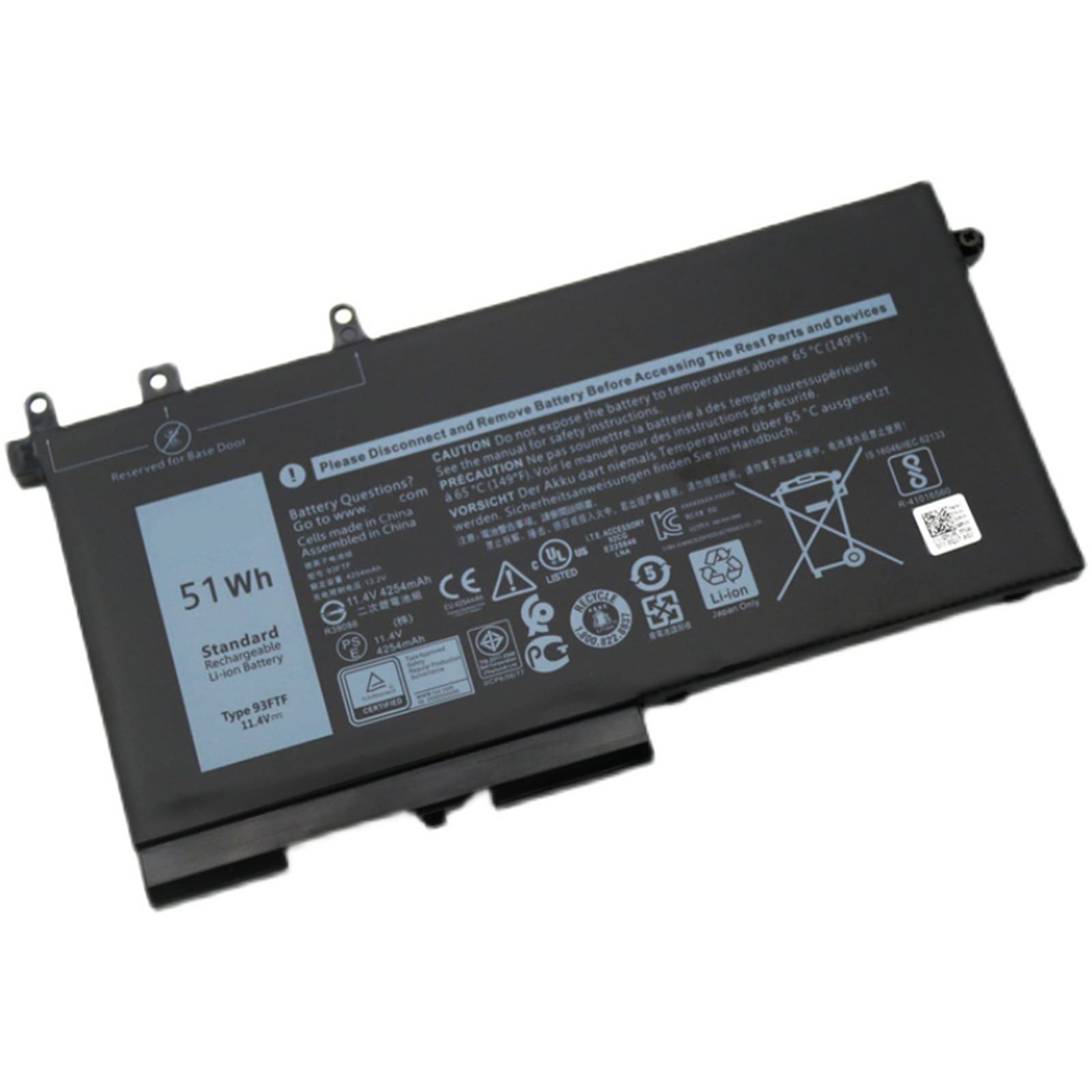 93FTF 電池・DELLノートパソコン互換 latitude e5280 E5480 00JWGP 93FTF 51Wh 4254mAh 交換用のバッテリー dc909-A1241 7,052円
