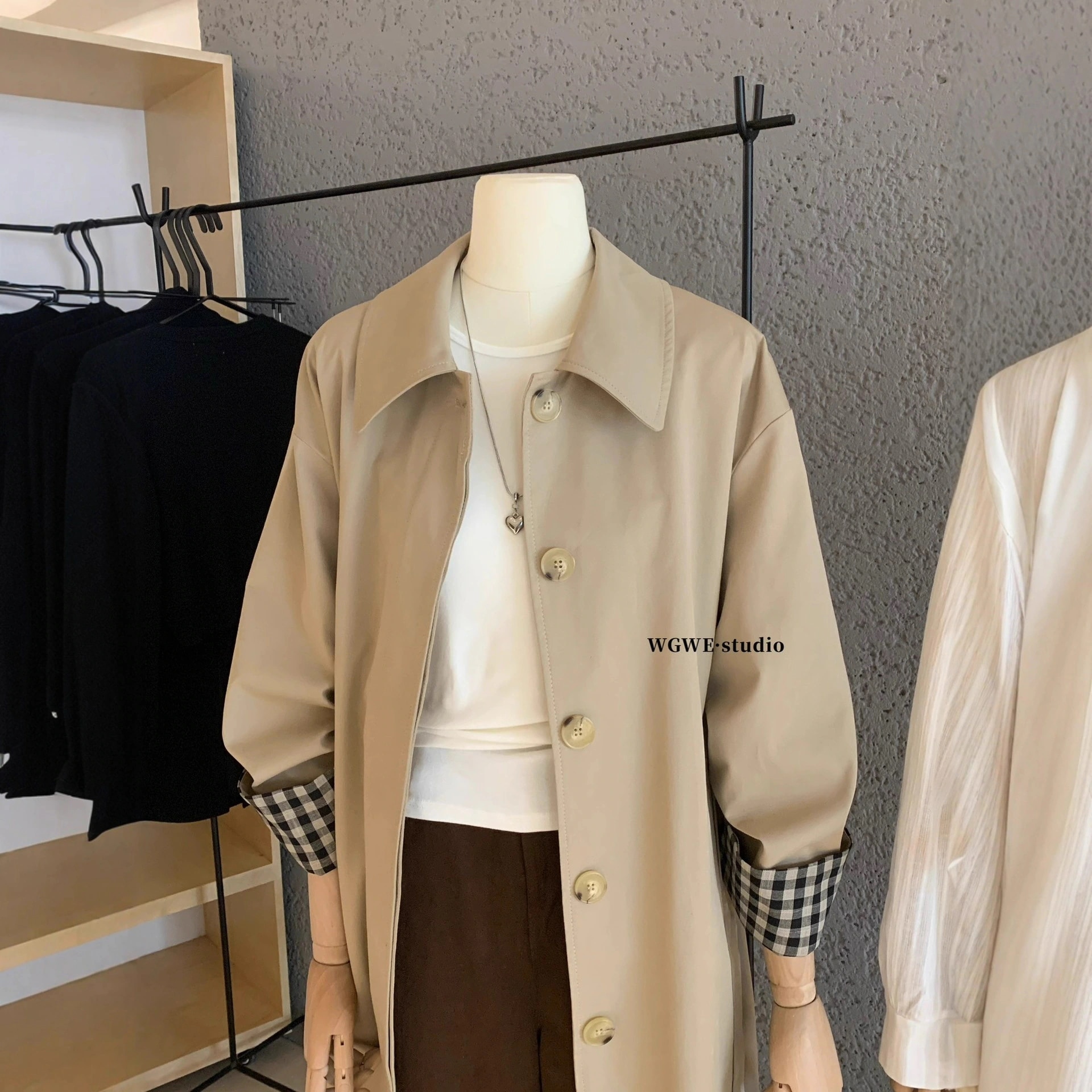 Wgwe7104#広州婦人服2025新作カジュアルミドル丈ウインドブレーカージャケット