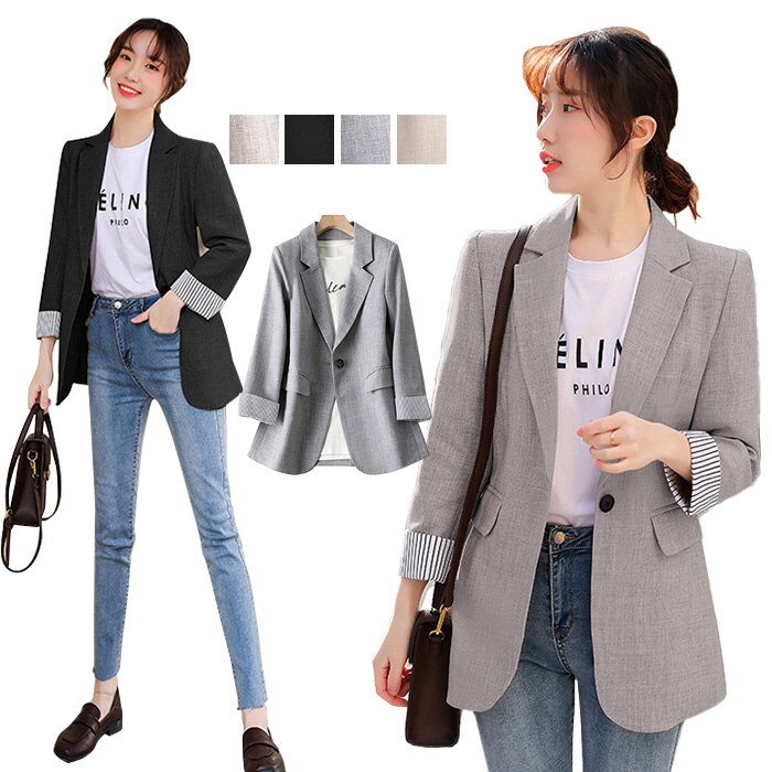 スーツジャケット テーラードジャケット 春夏 スプリングコート コート アウター 可愛い レディース オフェス フォーマル 大きいサイズ 長袖 カジュアル　　G2371