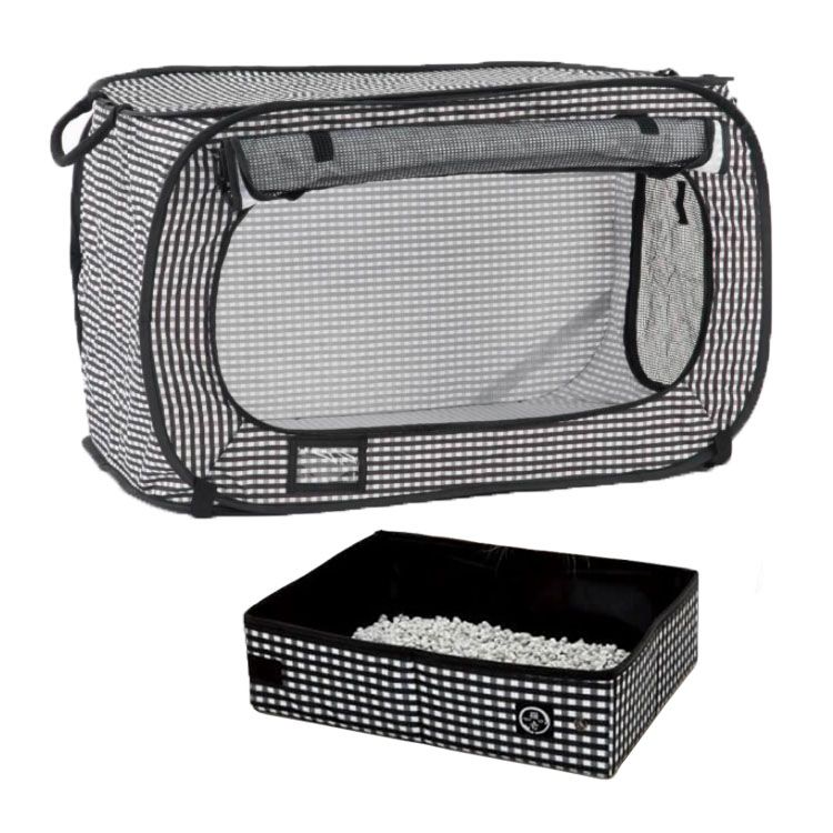 ポータブルケージとトイレのセット 猫壱 ポータブルトイレ ポータブルケージ 猫用 緊急避難 防災用品 旅行 災害時 避難時 猫壱 【D】