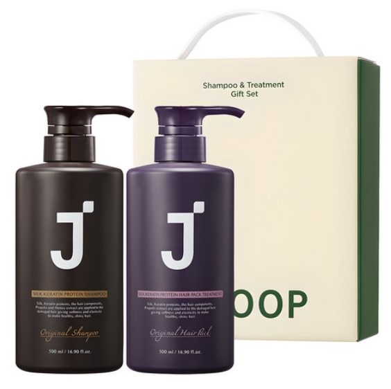 Jsoup シルク ケラチン タンパク質 シャンプー500ml + ヘアパック トリートメント500ml ギフトセット