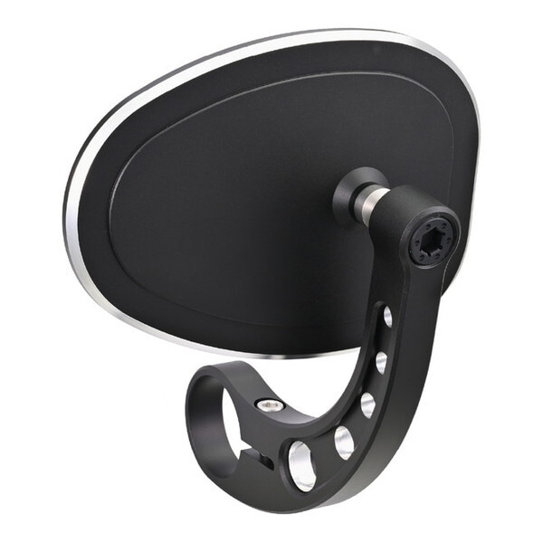 D48071 ハイビジミラー バーエンドミラー スリムタイプ MIKAZUKI サークル ブラック 左右共通 片側1本