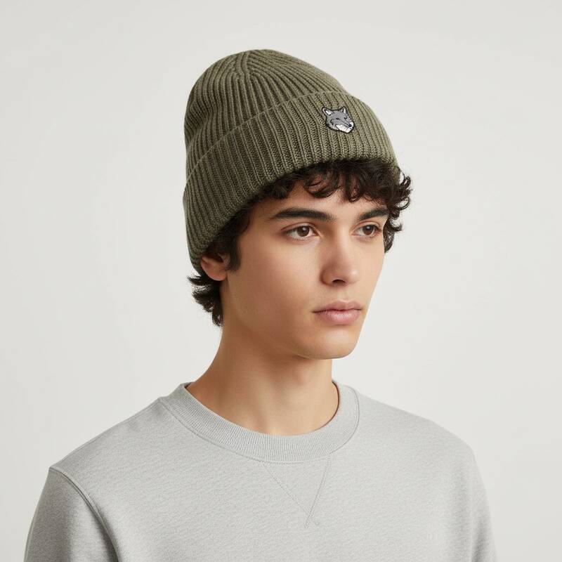 [カード決済10%オフ]MAISON KITSUNE フォックスヘッド ラージビーニー PM06112KT1022 P131 (ユニセックス)