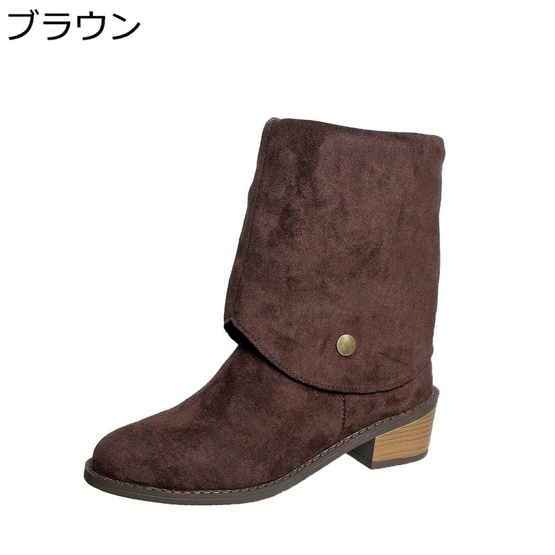 レディースショートブーツ レディース ブーティ ミドルヒール4cmcm スエード ポインテッドトゥ 秋冬靴 シンプル コンフォート 美脚 女子力 防寒 防滑 軽量 宴会 デート 外出 通勤