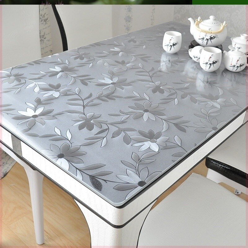 ティーテーブルベーキングストーブプラスチックテーブルマット透明テーブルクロス防水耐油性火傷防止デスクティーテーブル柔らかいガラス長方形