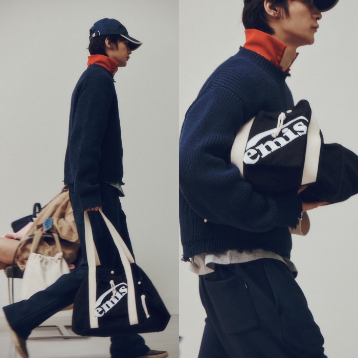 【EMIS】 PACKABLE COTTON TOTE BAG : 4COLORS