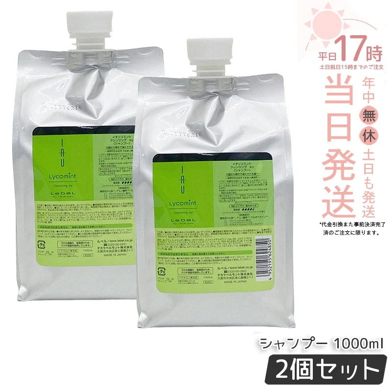 【2個セット】ルベル IAU イオリコミント クレンジング icy 1000ml