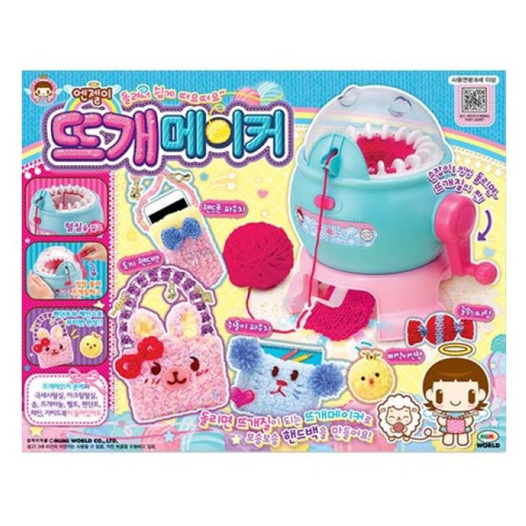 ミミワールド エンジェル 編み物メーカー - ハンドルを回すと編み物ができるおもちゃハンドバッグポーチ作り（9歳以上）韓国正規品