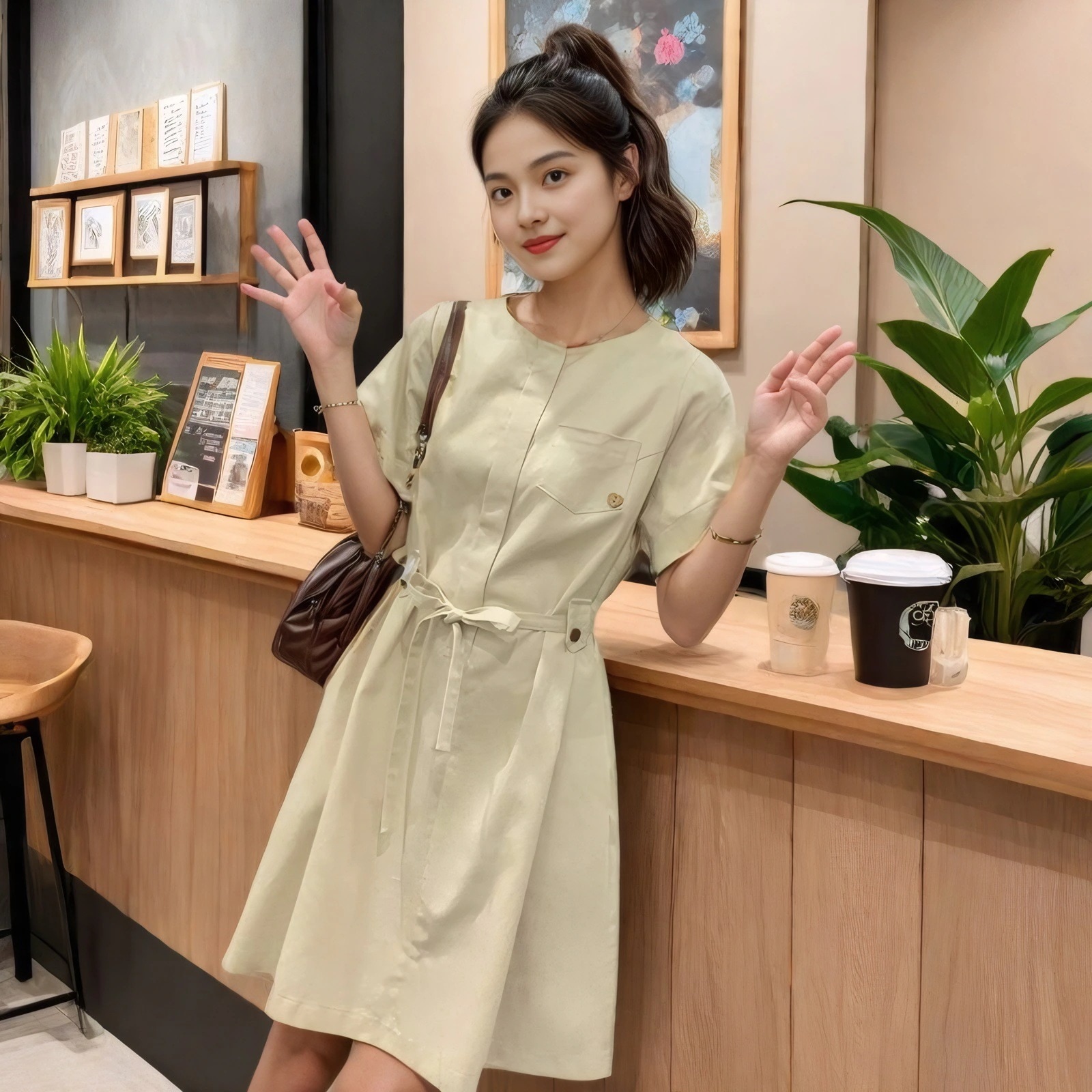 3日出荷 ワンピース夏 カーゴ おしゃれ カジュアル ウエストマーク デザイン 春服 レディース