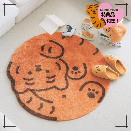 MUZIK TIGER公式* 太っちょ虎 サークル ラグ 2種 ムジクタイガー 韓国人気 カバンチャーム