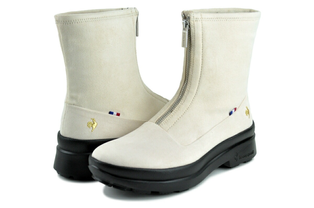 ベレー 4 FZ ミルクベージュ 防水設計 厚底 フロントジッパー ブーツ スノーブーツ lu4fbt89lz-bg02