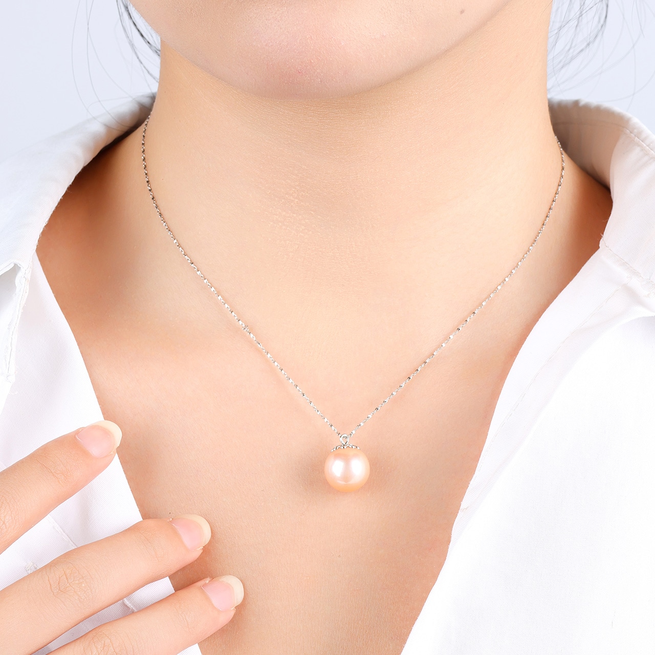 パール ネックレス S925シルバー 真珠 貴重な12 mm径の真ん丸パール 金属アレルギー対応 ピンク系 滑らかで丸み 光沢があり上品 14,454円