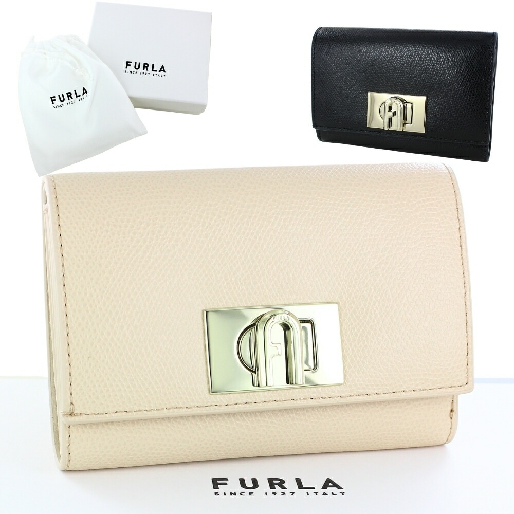 フルラ 三つ折り 財布 レディース ミニ財布 小さい財布 小銭入れ おしゃれ かわいい ウォレット ブランド ベージュ ブラック 誕生日プレゼント 女性 妻 母 女友達 プレゼント 記念日 ギフト ポ
