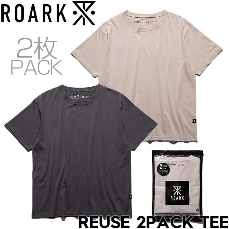 2枚セット パックTEE 半袖Tシャツ ROARK ロアーク REUSE 2PACK TEE RTJPK1000-DST 日本代理店正規品