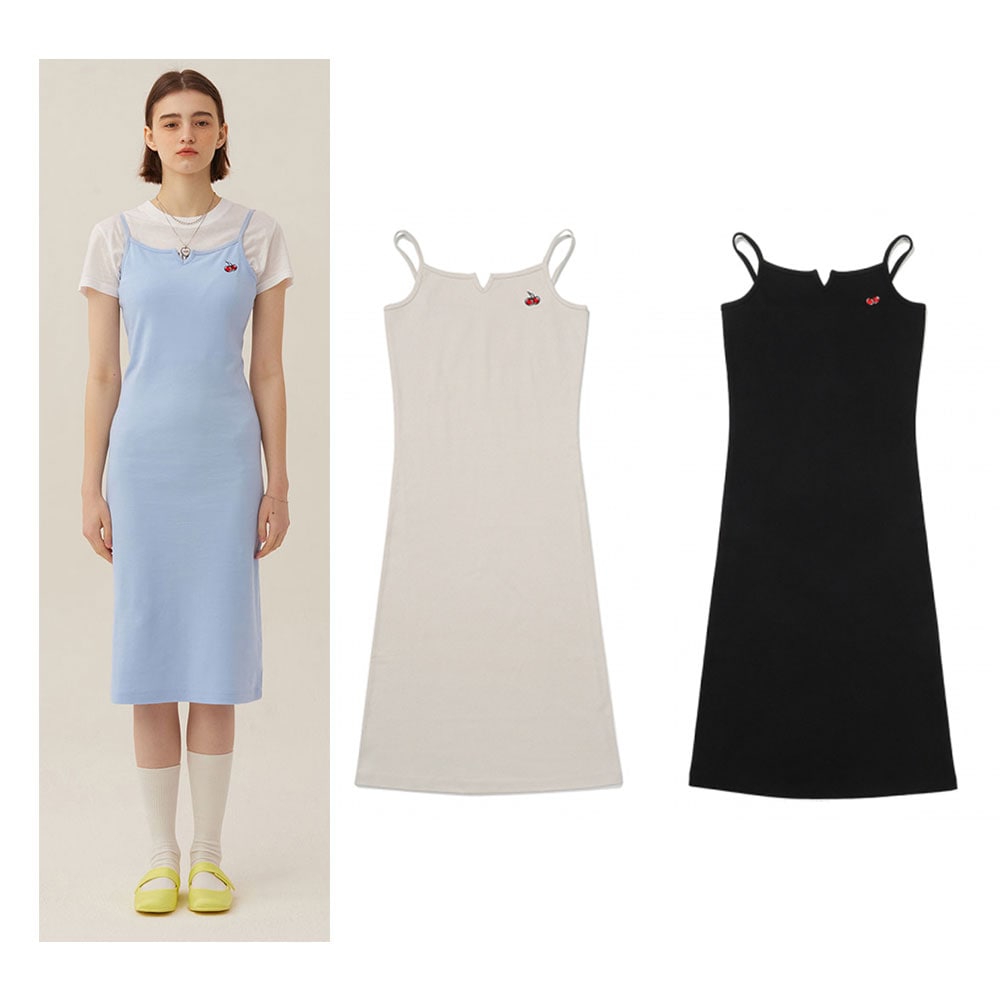 新しい到着 SMALL CHERRY SLEEVELESS DRESS/着用, 韓国の人気商品 半袖シャツ