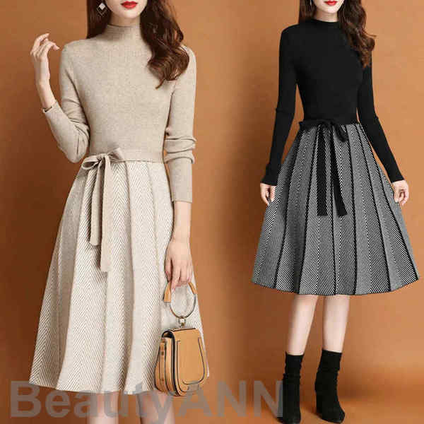 新生活 ニットワンピースセット レディース 40代 秋冬 長袖 ニットカーディガン フレアスカート 無地ニットセットアップ オシャレワンピース 着痩せ 大人 通勤 入学式 卒業式 プレゼント ギフト