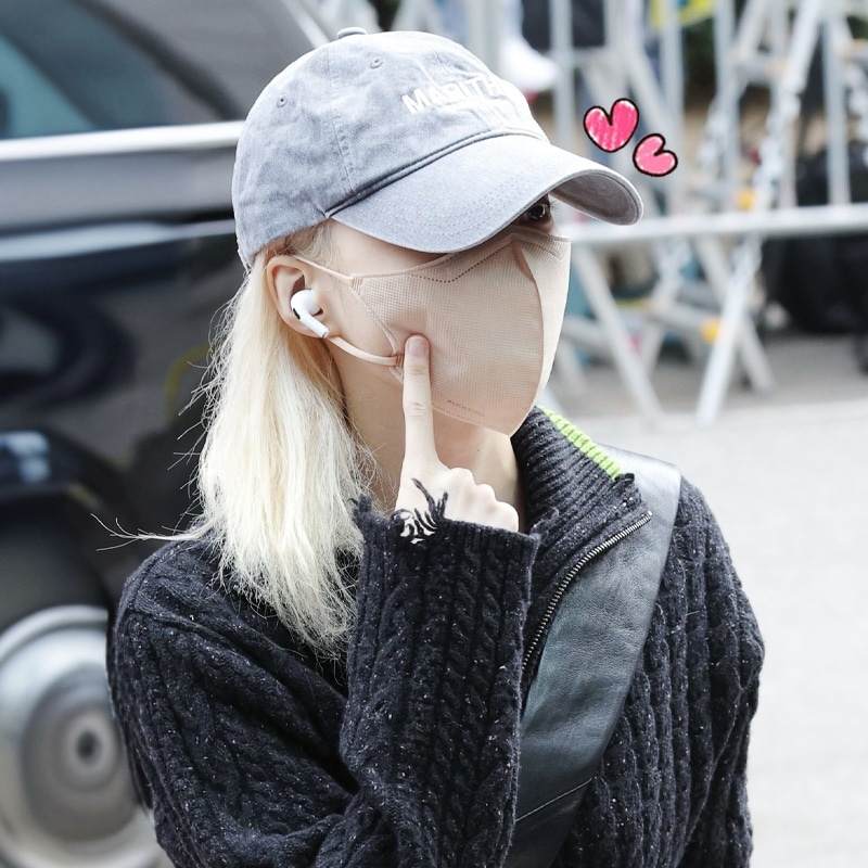 aespa ウィンター 着用 帽子 DENIM WASHING LOGO BALL CAP black