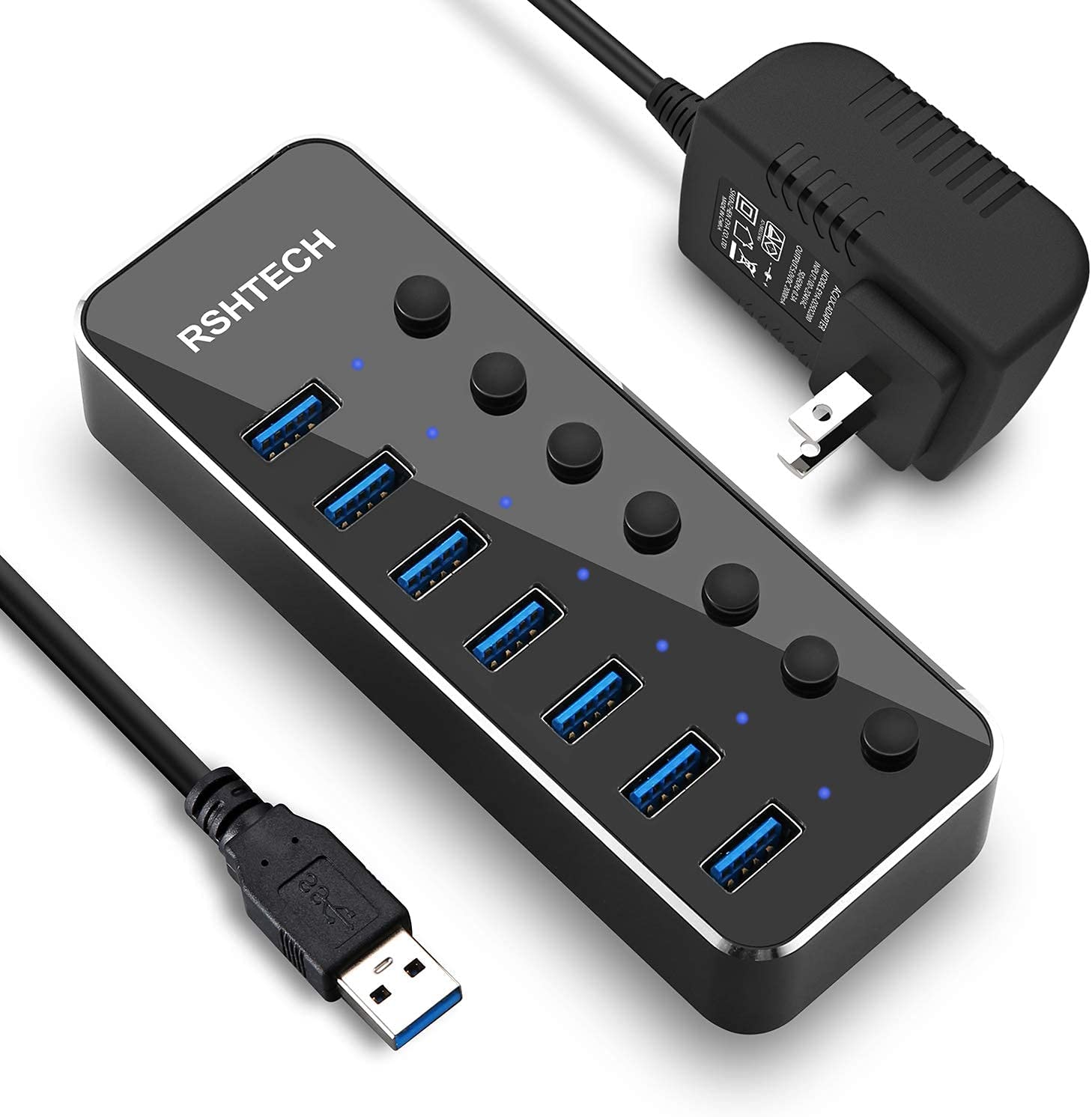 【本日限定価格】 USB USBケーブル ACアダプタ独立スイッチ1m 5V/3A 両用 セルフ
