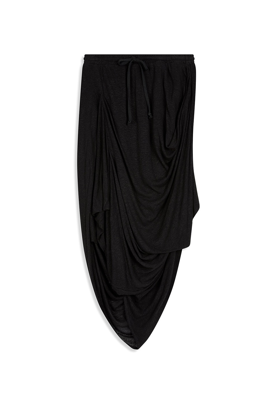 【OPEN Yy】 26SS DRAPED LINEN SKIRT : BLACK