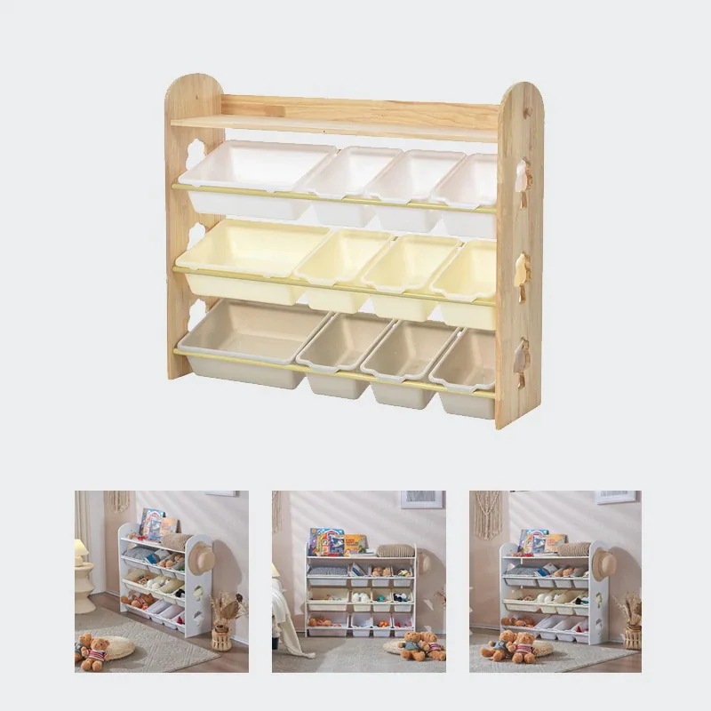 【国内即日発送】おもちゃ収納ラック ラージサイズ 幅103cm 子ども用家具 木製 収納ケース 知育家具 天然木