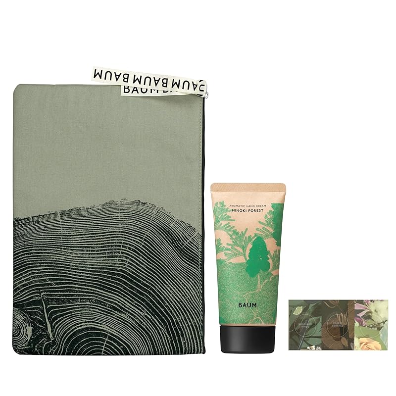 BAUM(バウム) アロマティック ハンドクリーム 5 (ヒノキ フォレスト) ハンドクリーム 本体 75g+ギフトバッグM+オーデコロンサンプルつき Amazon.co.jp限定