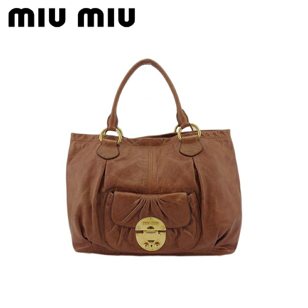 ミュウミュウ トートバッグ ハンドバッグ メンズ可 miu miu 中古