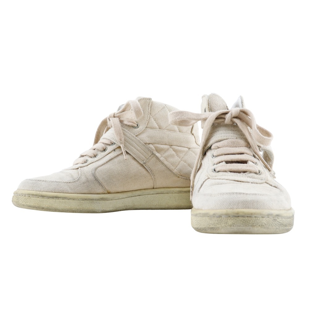 ハイカット マトラッセ G24838 スニーカー キャンバス ベージュ レディース 中古品