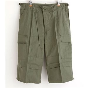 アメリカ軍 BDU クロップドカーゴパンツ ／迷彩服パンツ Sサイズ リップストップ オリーブ レプリカ