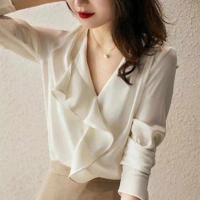 シアーシャツ シアーシャツ Tシャツ 秋 新作 長袖ブラウス シアーシャツシャツ 気質通勤シフォンレディース韓国ファッション百掛けブラウス