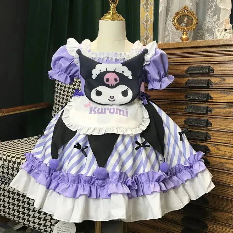 サンリオ クロミ 女の子サマースカート子供ロリータパフプリンセススカートコスドレス