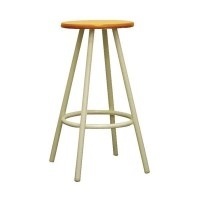 ルネセイコウ　ポルッカ　ウッドスツール　ナチュラル/ミルキーホワイト　日本製　完成品　PLKW-04W