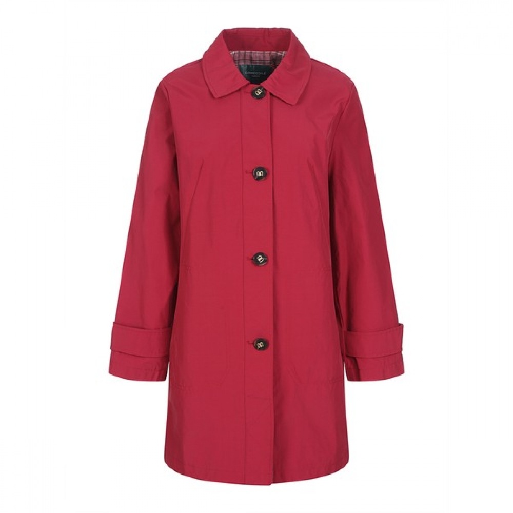 [クロコダイルレディ] カジュアルトレンチコートレッドCLCSCT103