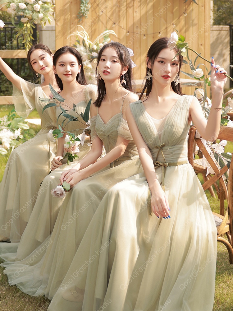 ウェディングドレス マキシワンピース 花嫁ドレス フレアワンピース 着痩せ 結婚式 お呼ばれ パーティードレス 飲み会 披露宴 キラキラ イブニングドレス 大人-98