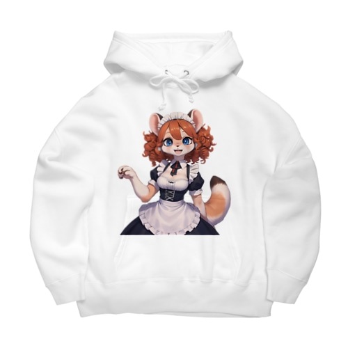 【文字入れ可能受注生産】フェレットの女の子　メイド　ケモナー ビッグシルエットパーカー