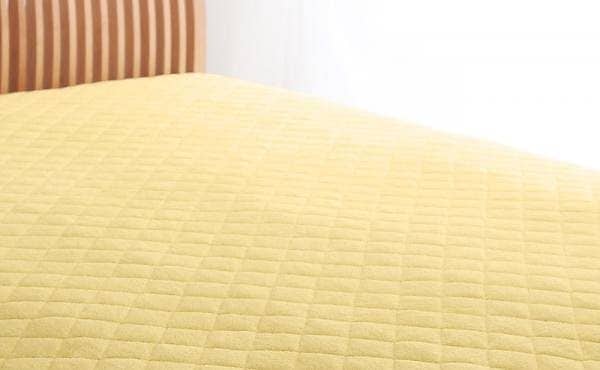 20色から選べる！ザブザブ洗えて気持ちいい！コットンタオルのパッド/シーツ [パッド一体型ボックスシーツのみ] クイーン ミルキーイエロー