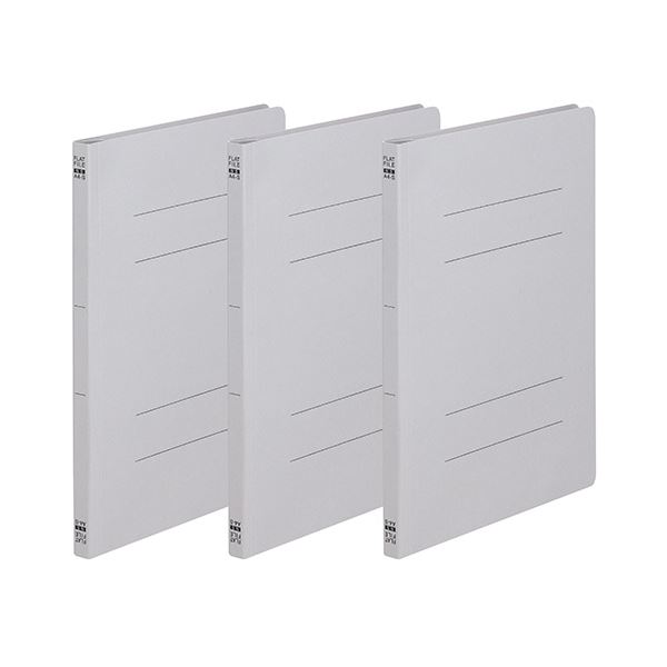 （まとめ）TANOSEE フラットファイル（ノンステープルタイプ）A4タテ 150枚収容 背幅18mm グレー 1パック（3冊）50セット