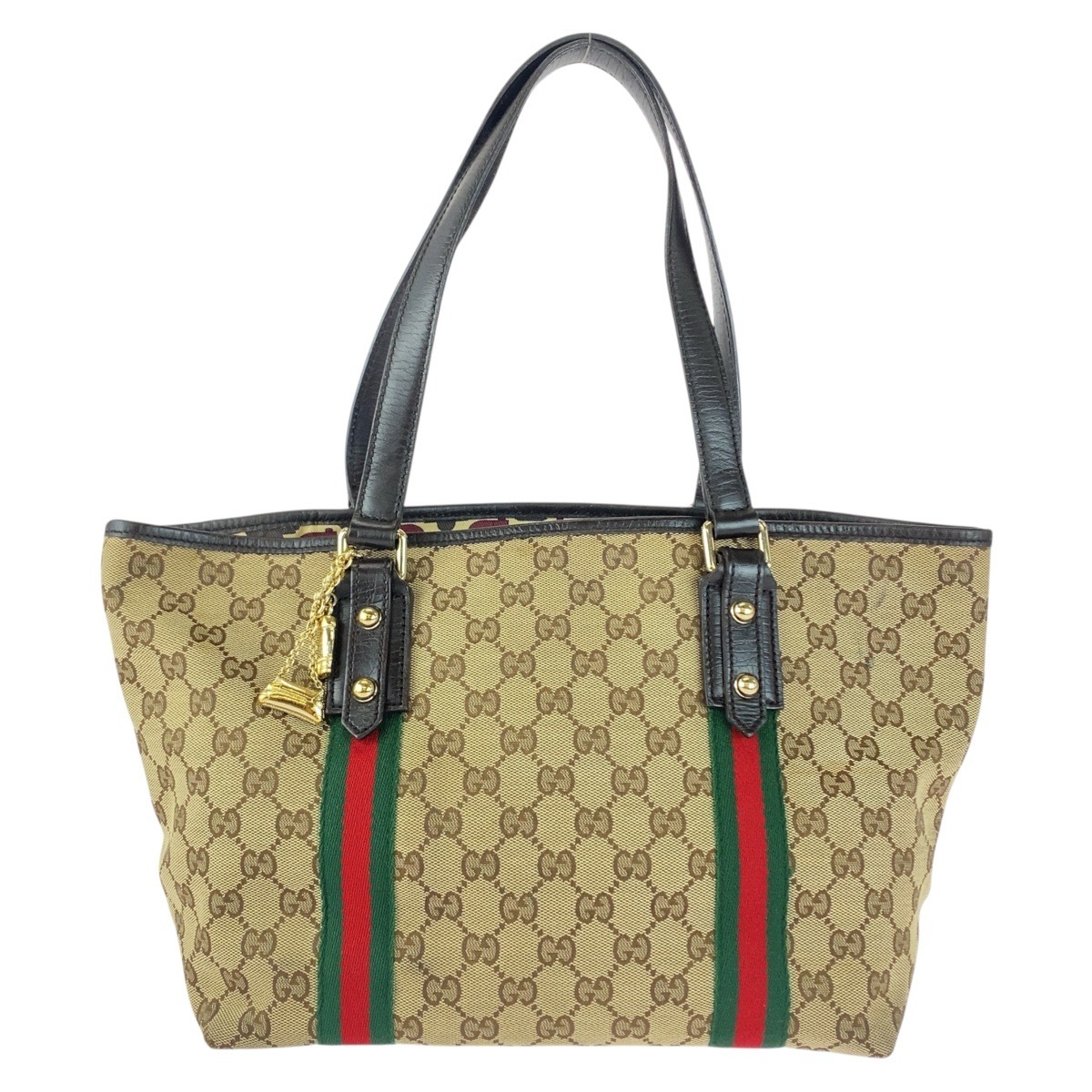 シェリーライン ベージュ ブラウン ゴールド金具 GGキャンバス/レザー 1373996 トートバッグ ショルダーバッグ レディース 504941