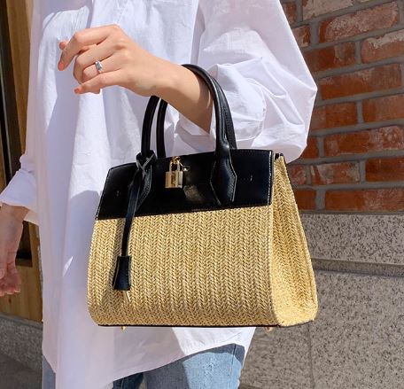 [2color]バッグ/ショルダーバッグ/トートバッグ/夏バッグ/ラタンバッグ/レディースバッグ/ bag/ dailybag