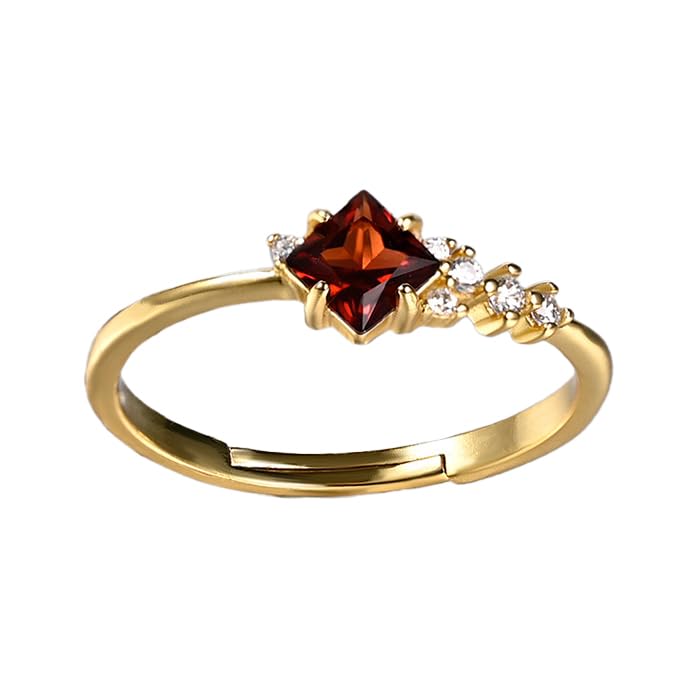 [gulamu jewelry] [グラムジュエリー] ガーネット 指輪 レディース フリーサイズ 人気 1月 誕生石 シルバー925 金属アレルギー対応 お洒落 プレゼント 女性 ゴールド 17,257円