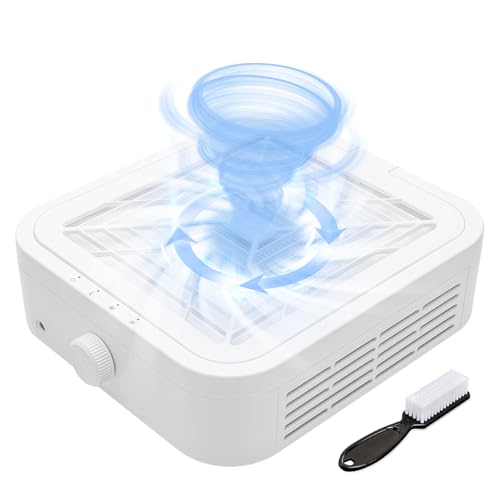 集塵機 ネイル 120W ネイルダスト集塵機 ネイル集塵機 ジェルネイル 強力吸引 12000rpm回転数 2枚のフィルターとブラシ付き ダストバッグ不要 清掃簡単 卓上集塵機 (白)