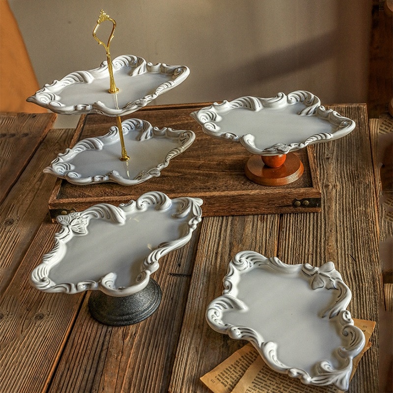 レトロな木製のハイフットフルーツスナックトレイリビングルームコーヒーテーブル入り口ストレイトレイトレイ