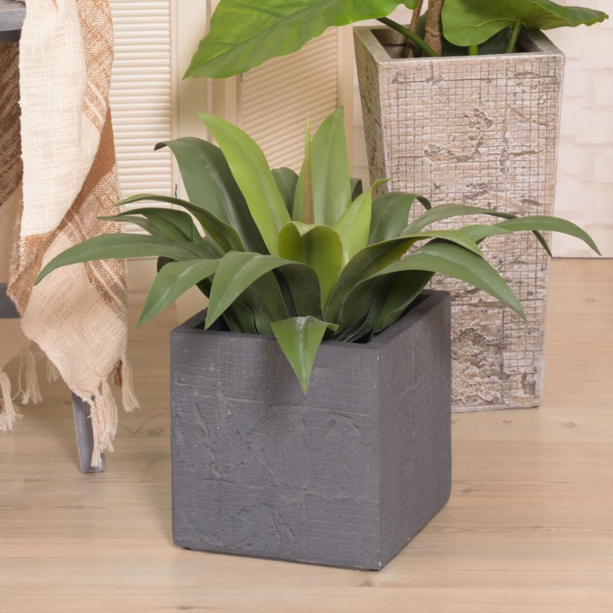 プランター グリーンベース 幅25x奥行25x高さ25.5cm 植木鉢 プラントポット 植物用ポット 鉢 花器 鉢カバー ポット キューブ 角 四角 スクエア 植木鉢カバー 鉢入れ 植物 花