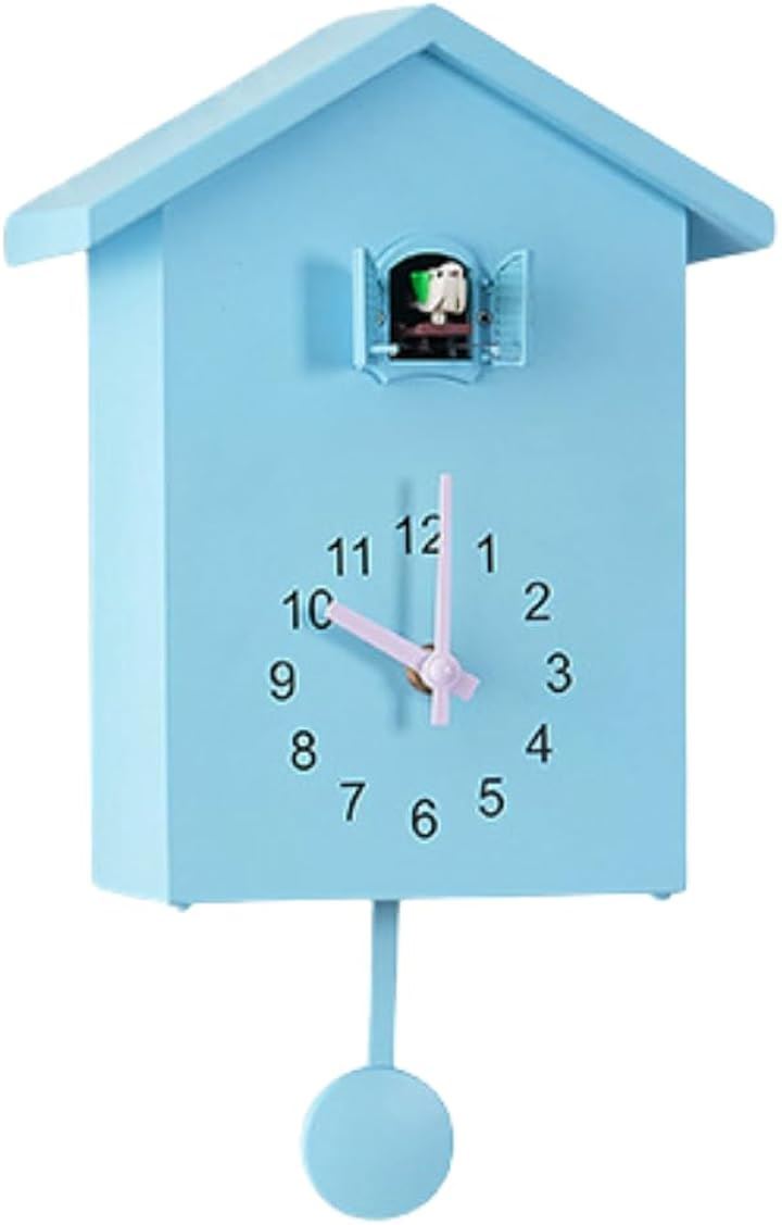 鳩時計 壁掛け 2way かわいい 振り子時計 アナログ 置き時計 リズム(スカイブルー, 画像参照)