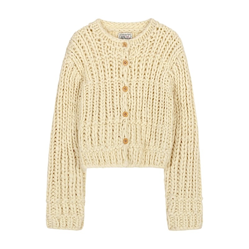 ハンドメイドショートカーディガン Ivory 可愛い ディリーファッション カーディガン 韓国ファッション 韓国ブランド フリーサイズ